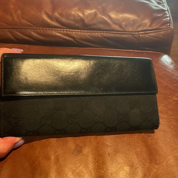 🌞Vintage Gucci wallet! Canvas & leather 🖤🖤 - Picture 2 of 8